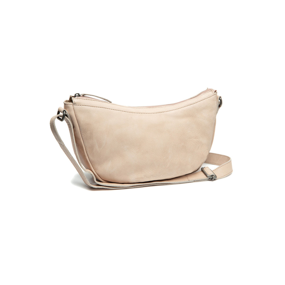 Leather Crossbody Bag Beige Clarita