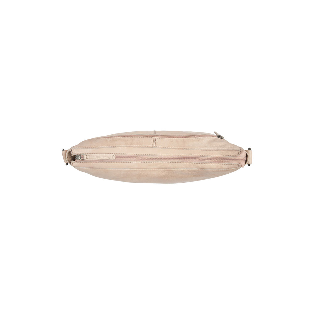 Leather Crossbody Bag Beige Clarita