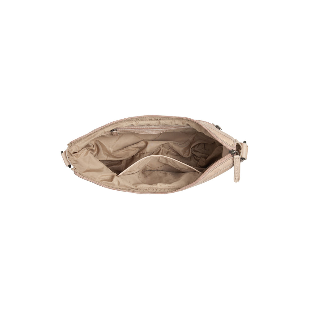 Leather Crossbody Bag Beige Clarita