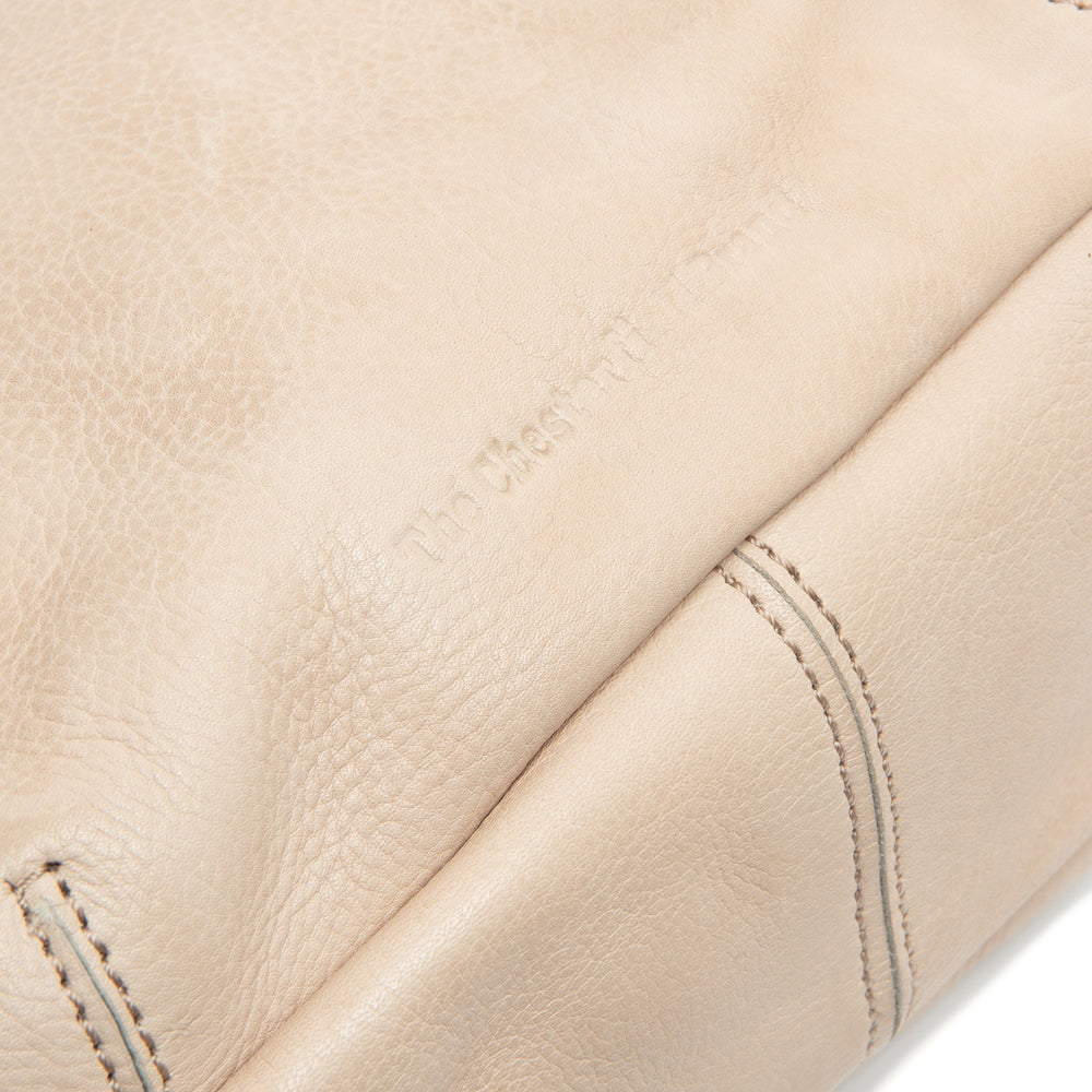 Leather Crossbody Bag Beige Clarita