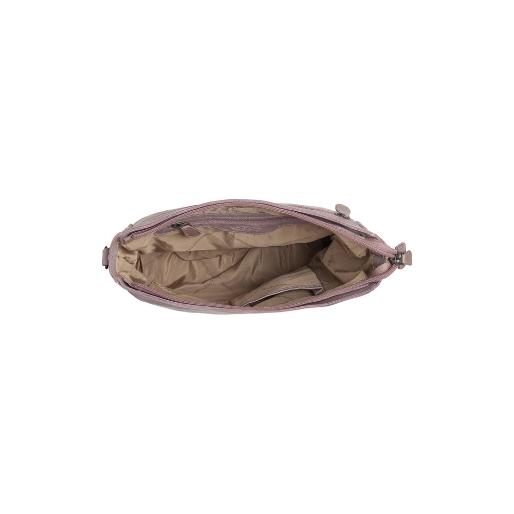 Leather Crossbody Bag Lavender Lilac Weimar