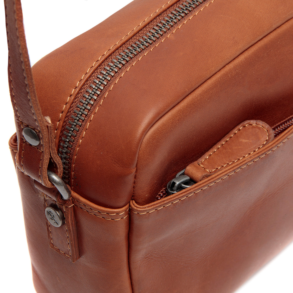 Leren Crossbody Tas Cognac Arona