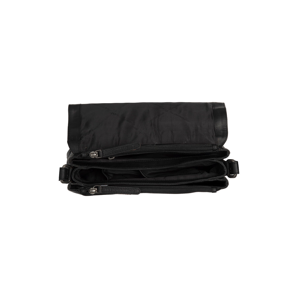 Leder Umhängetasche Schwarz Laverton