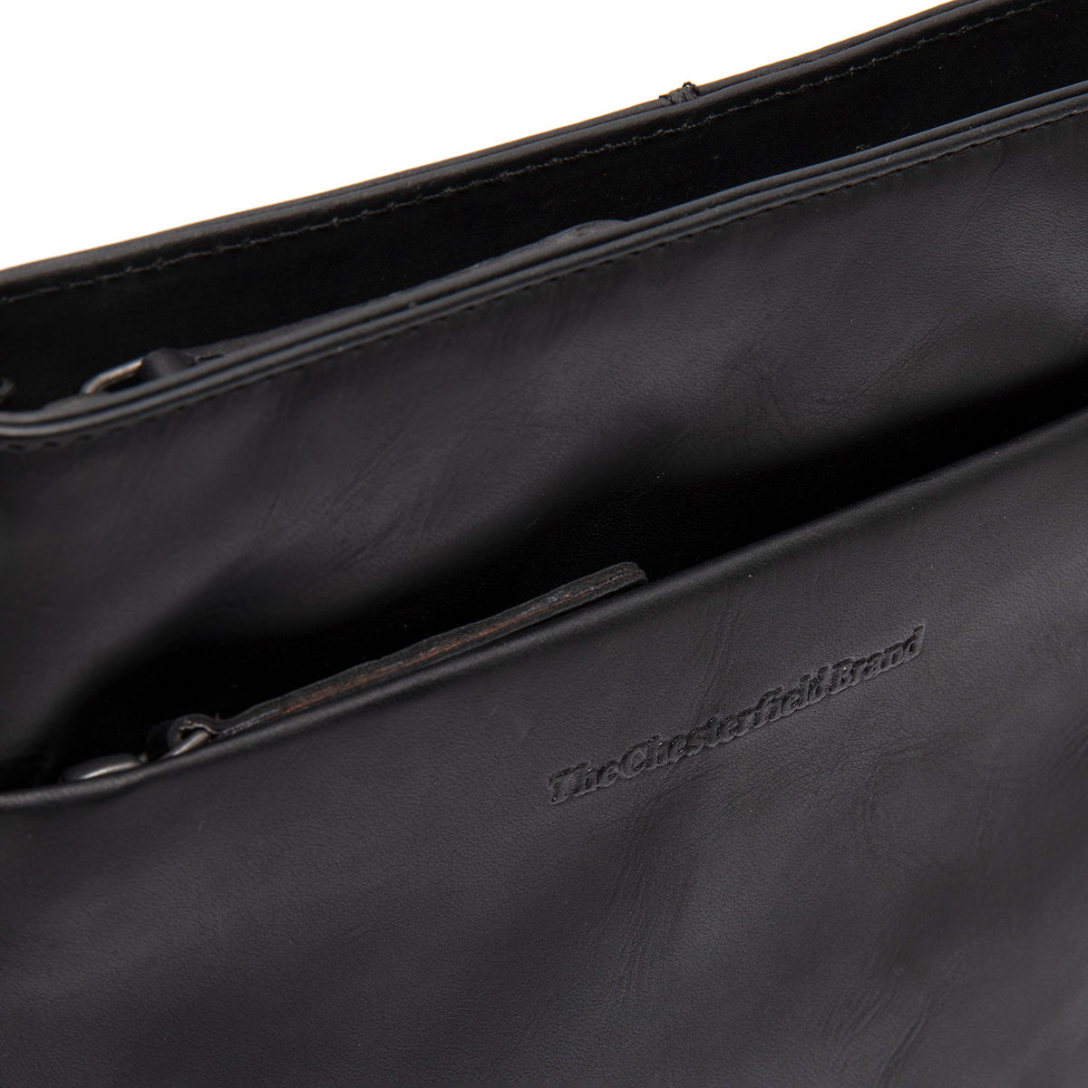 Leather Crossbody Bag Black Navene