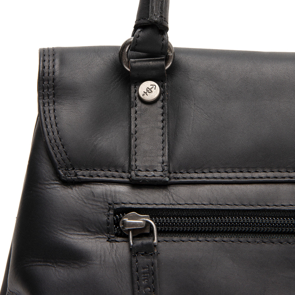 Leather Handbag Black Angera