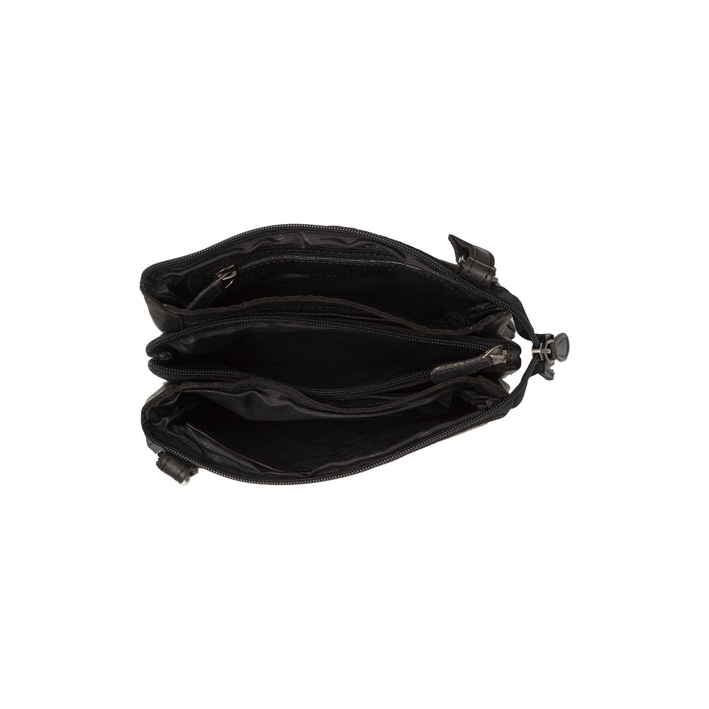 Leather Crossbody Bag Black Osaka