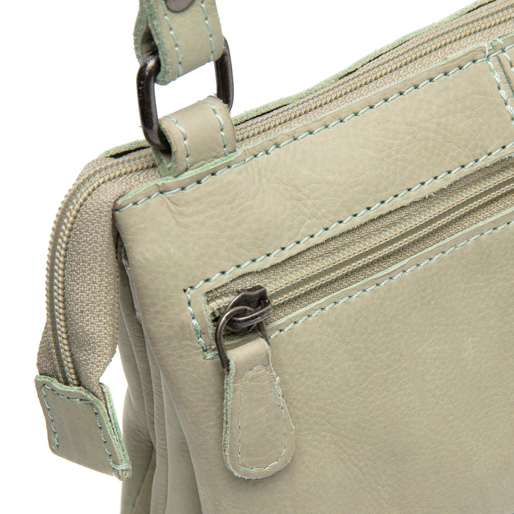 Leather Crossbody Bag Ocean Green Osaka
