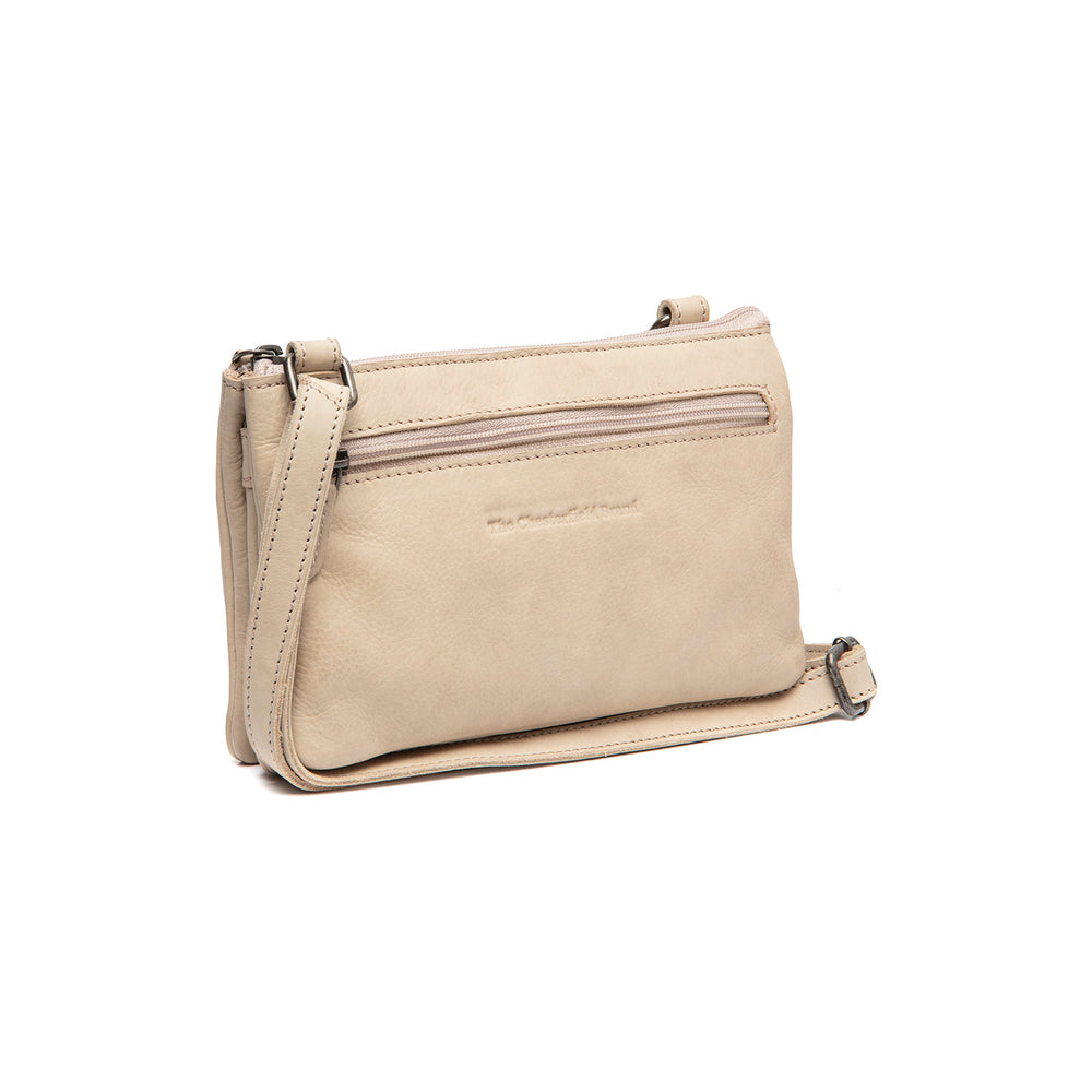 Leather Crossbody Bag Beige Osaka