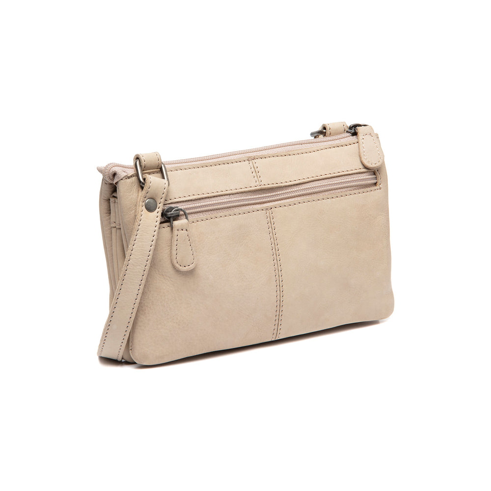 Leather Crossbody Bag Beige Osaka