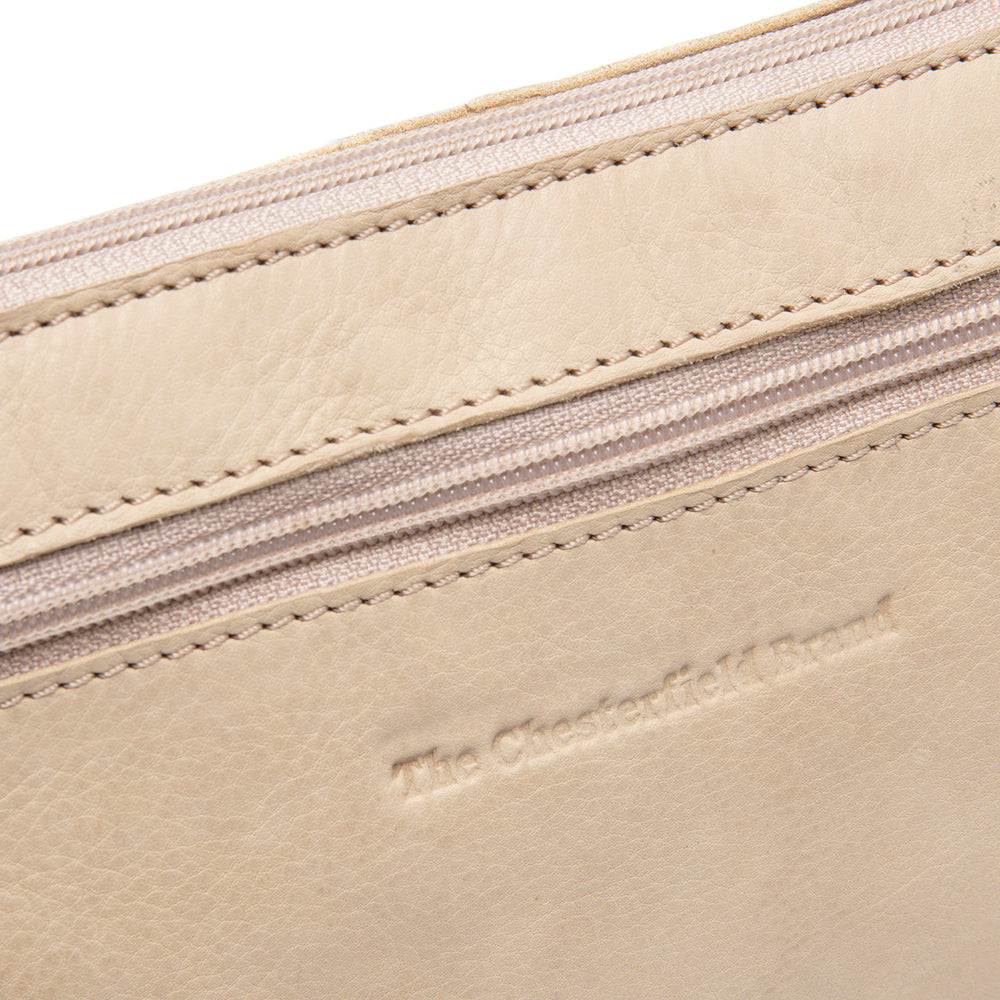 Leather Crossbody Bag Beige Osaka