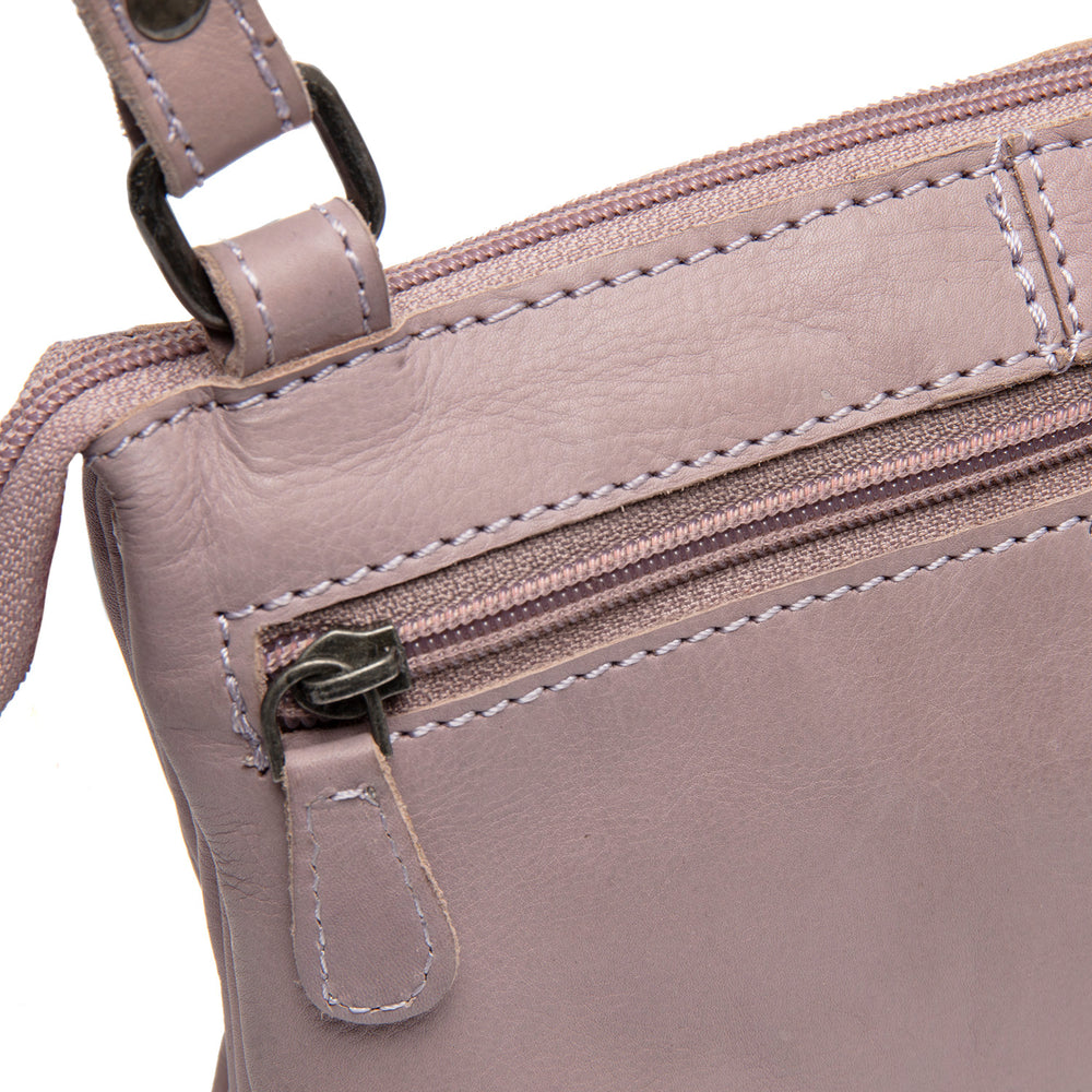 Leather Crossbody Bag Lavender Lilac Osaka