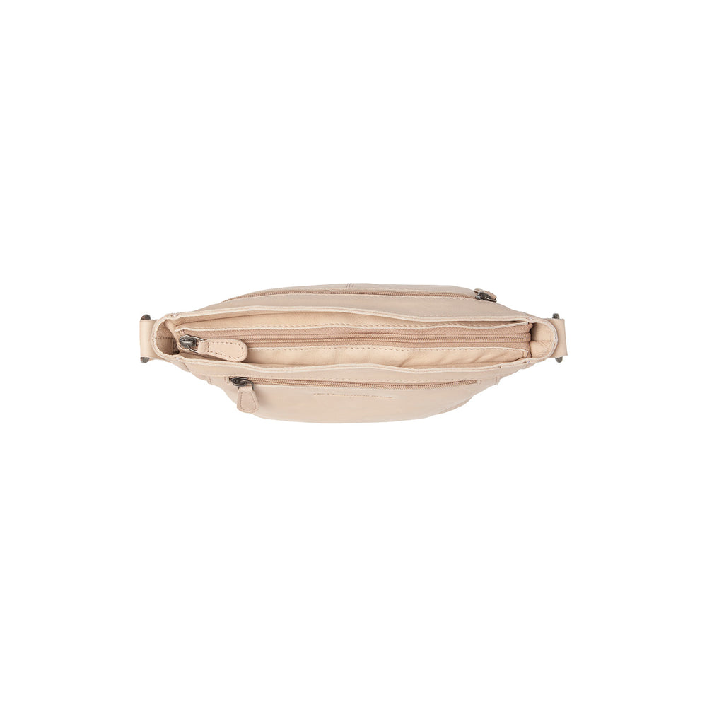Leather Crossbody Bag Beige Aston