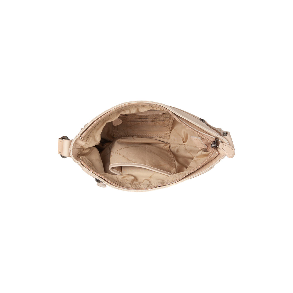 Leather Crossbody Bag Beige Aston