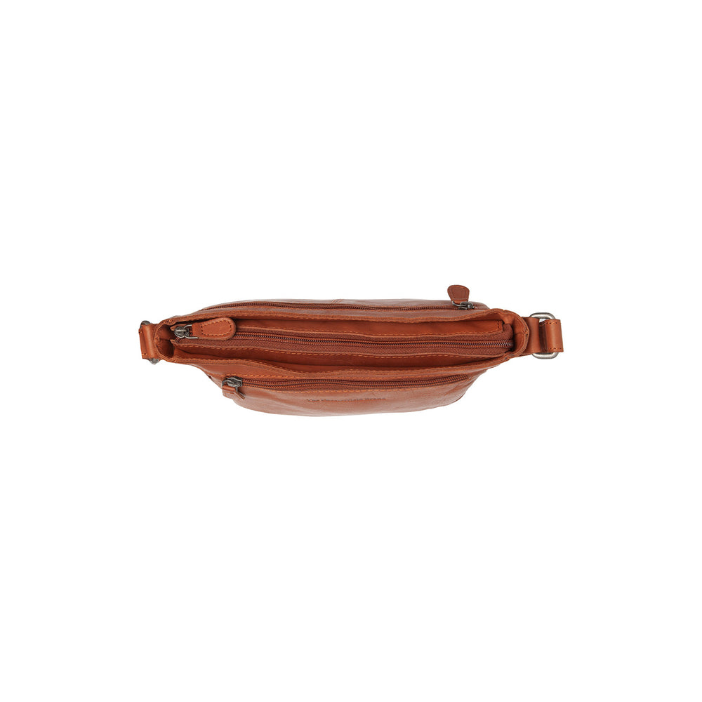 Leather Crossbody Bag Cognac Aston