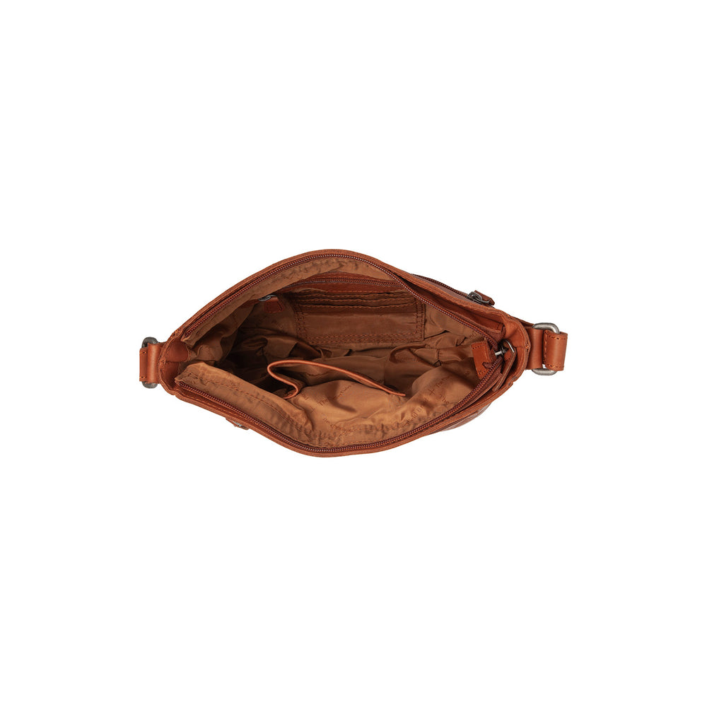 Leather Crossbody Bag Cognac Aston