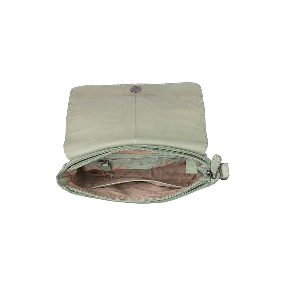 Leather Crossbody Bag Ocean Green Ann