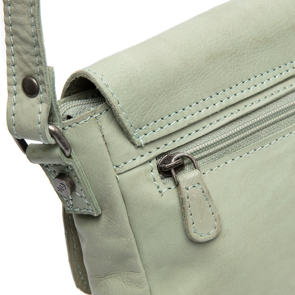 Leather Crossbody Bag Ocean Green Ann
