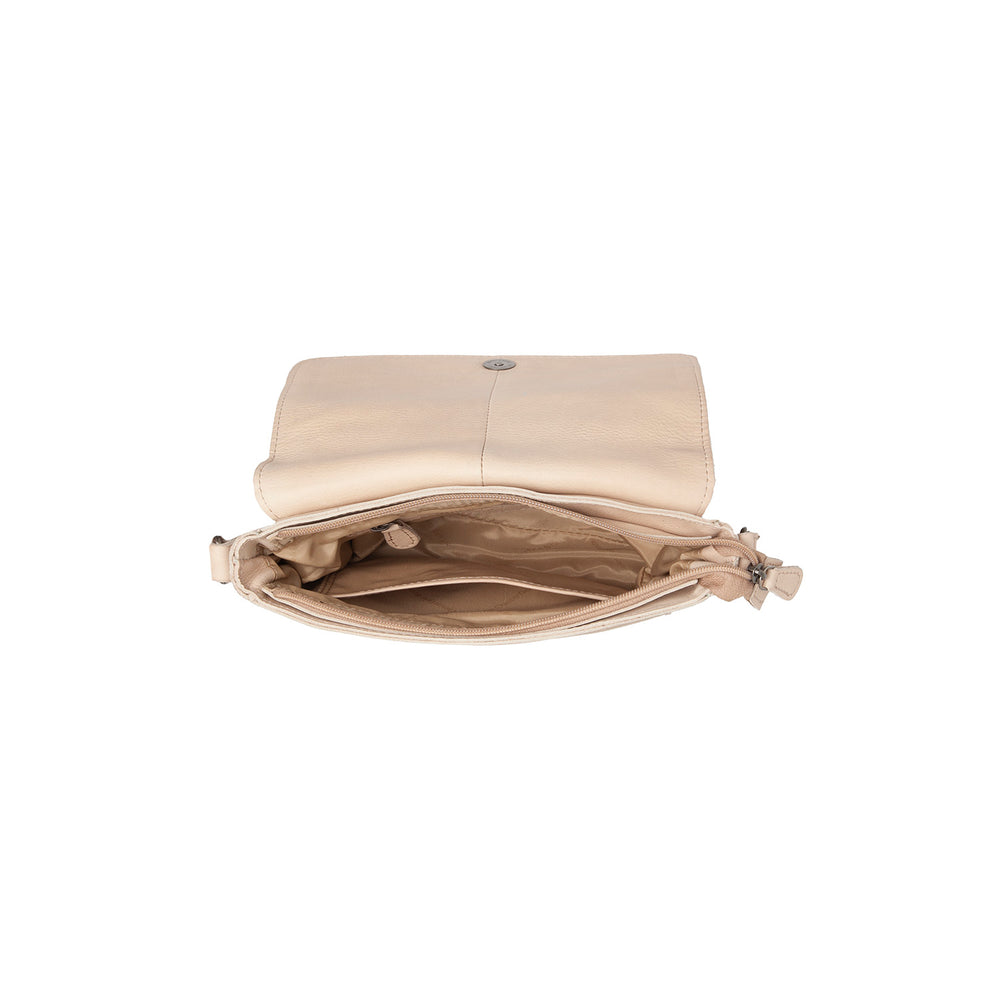 Leather Crossbody Bag Beige Ann