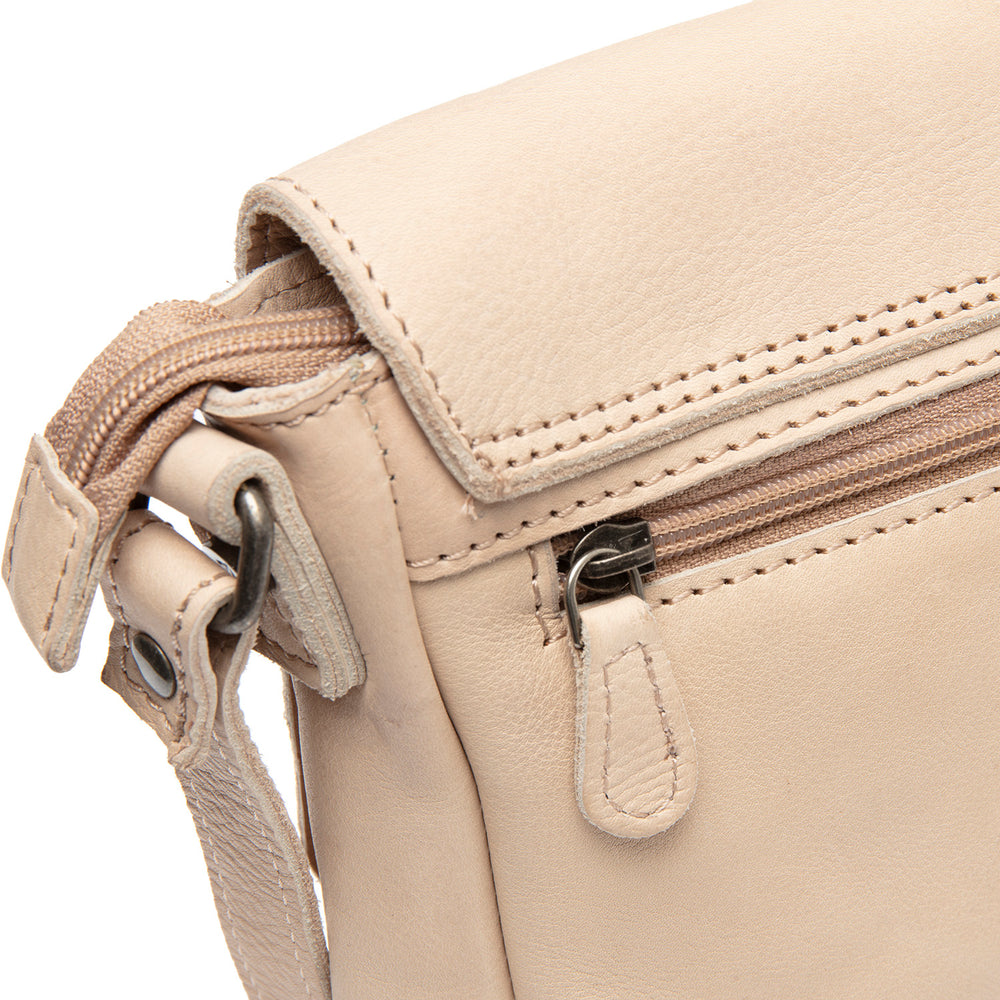 Leather Crossbody Bag Beige Ann