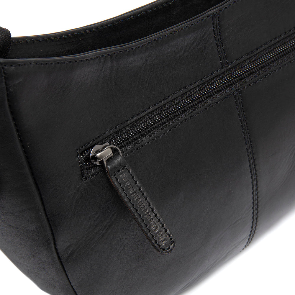 Leather Shoulder Bag Black Valentano