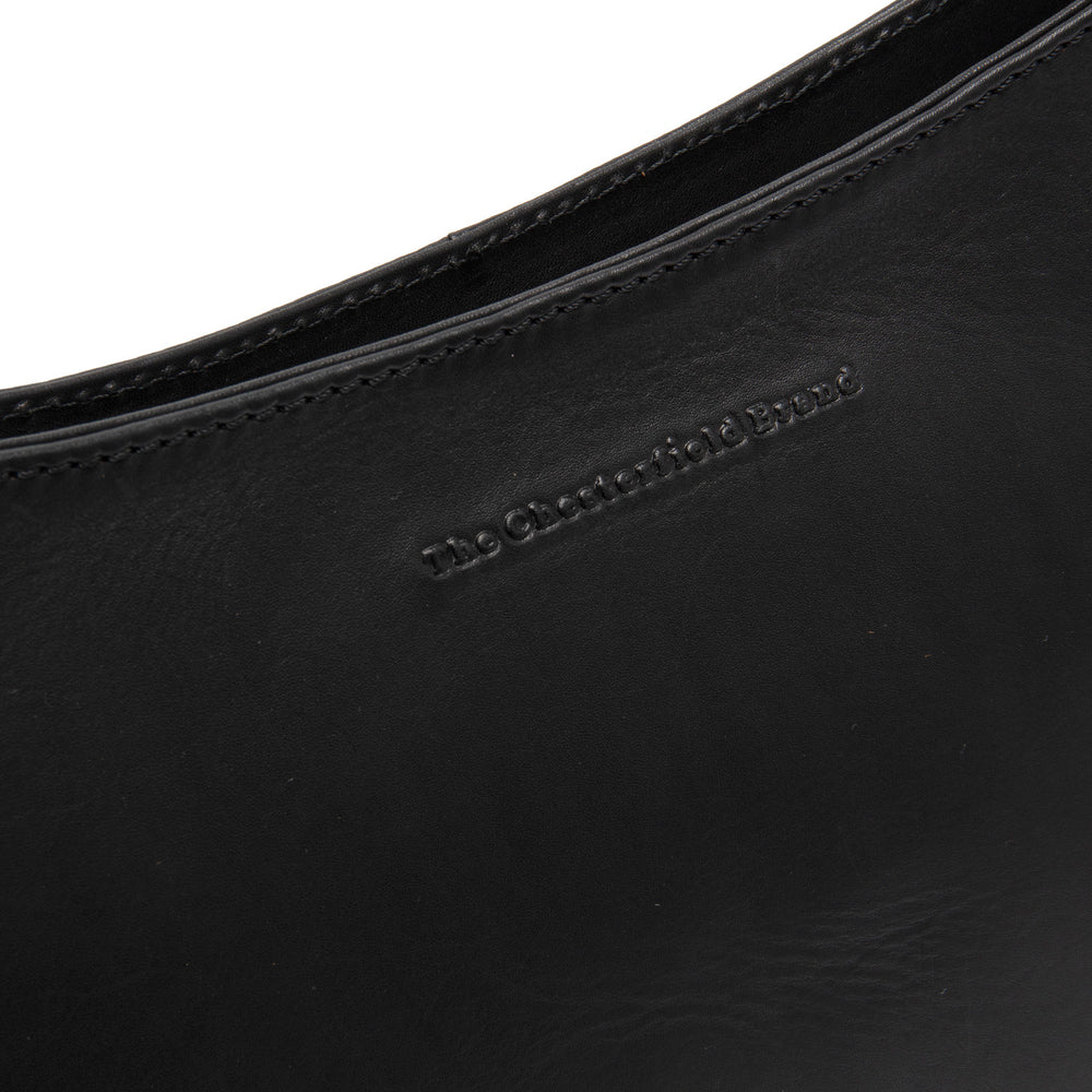 Leather Shoulder Bag Black Valentano