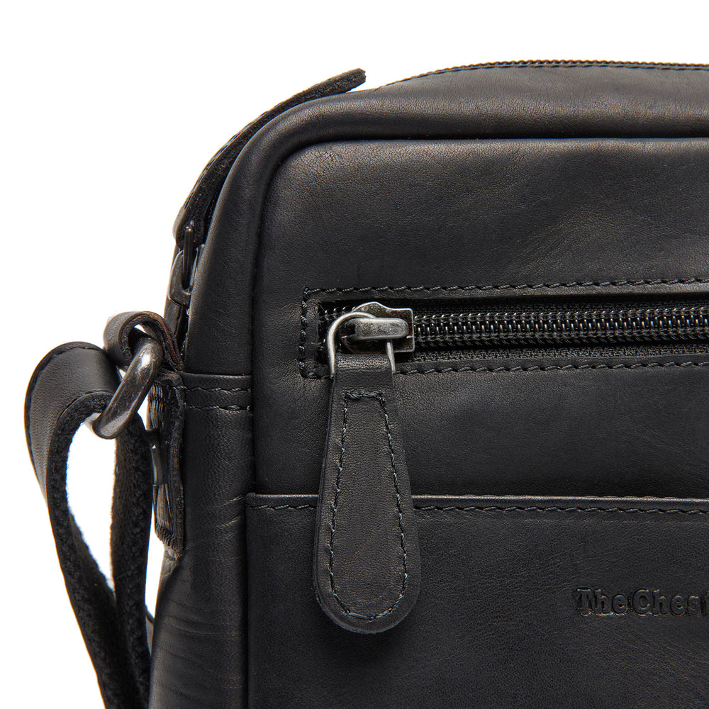 Sac Bandoulière en Cuir Noir Laveno