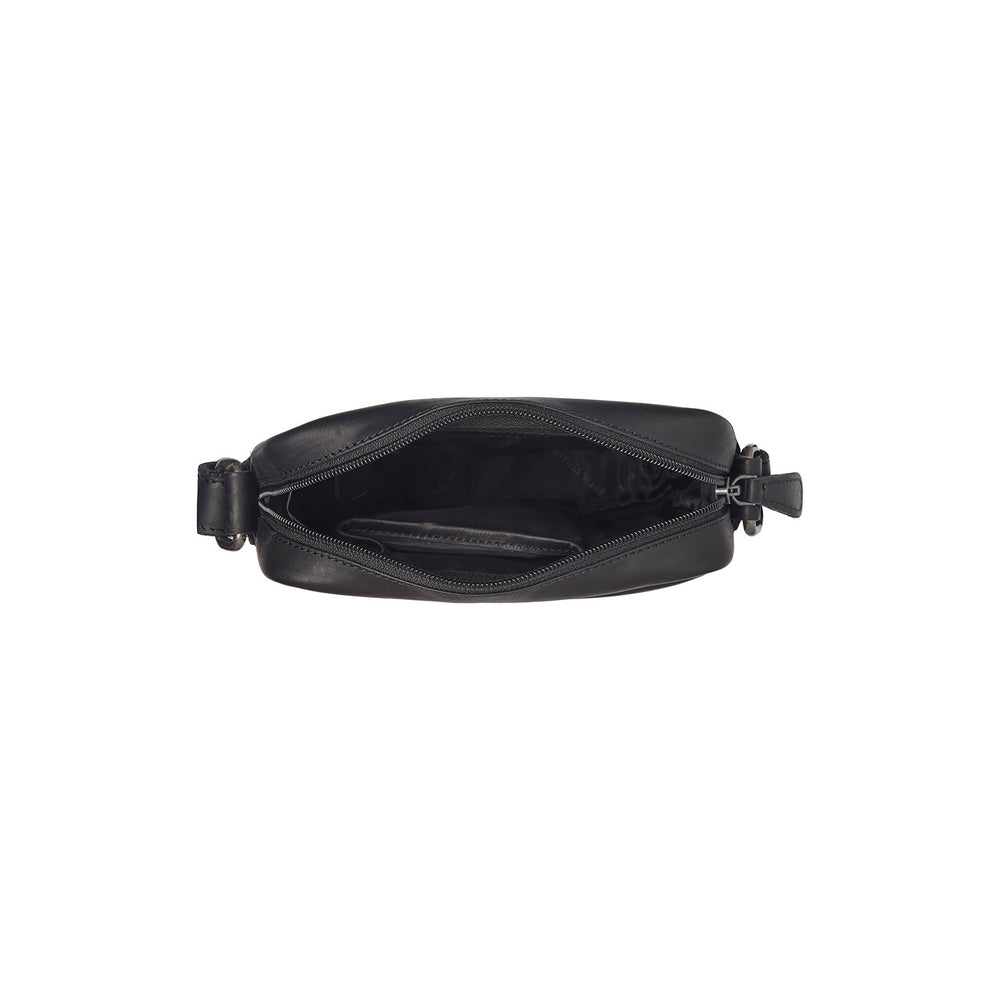 Sac Bandoulière en Cuir Noir Laveno