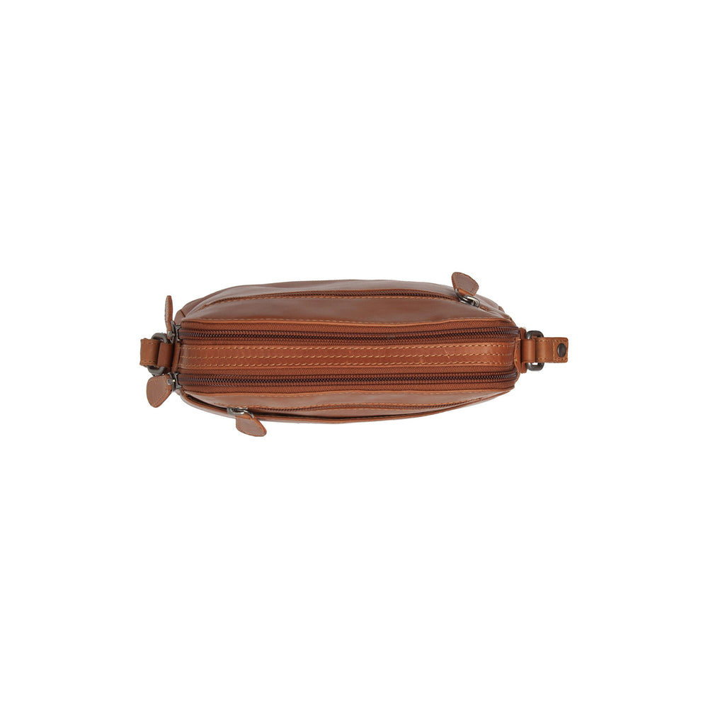 Sac Bandoulière en Cuir Cognac Vionne