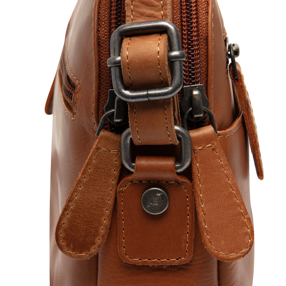 Sac Bandoulière en Cuir Cognac Vionne