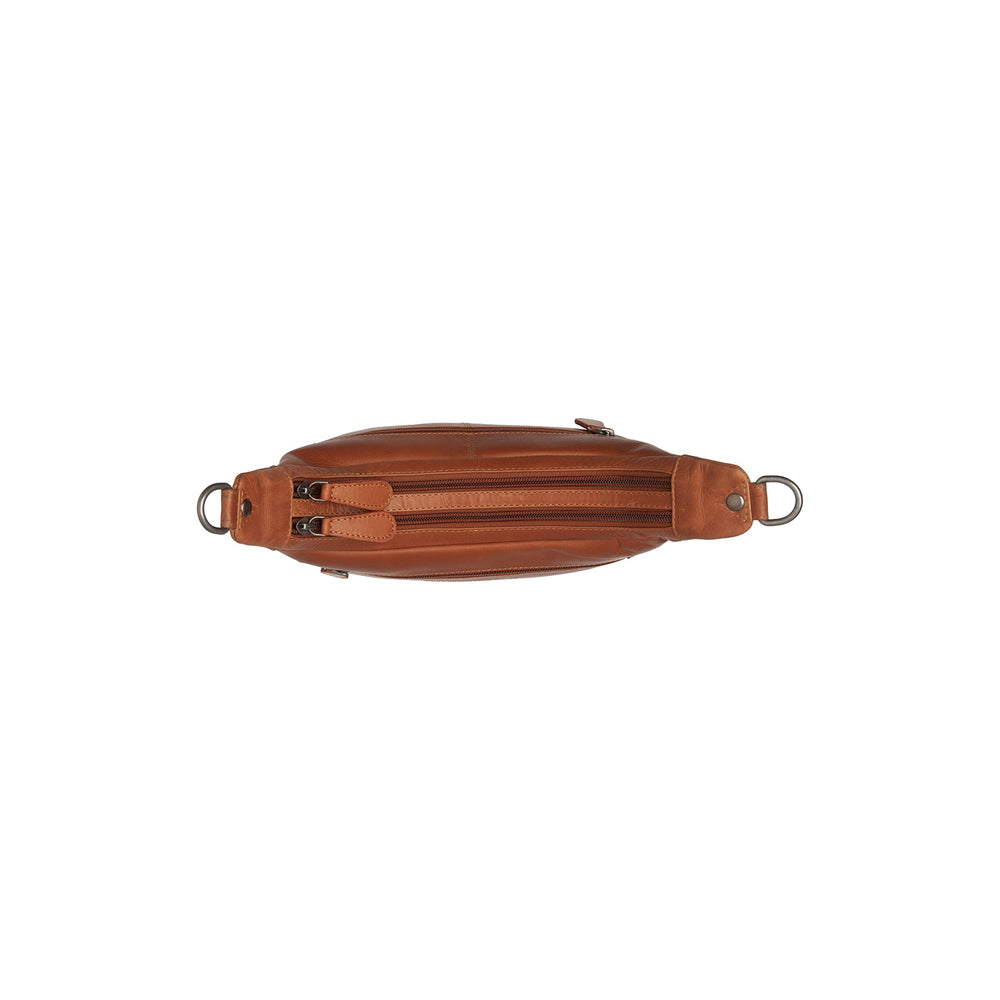 Sac Porté Épaule en Cuir Cognac Mirave