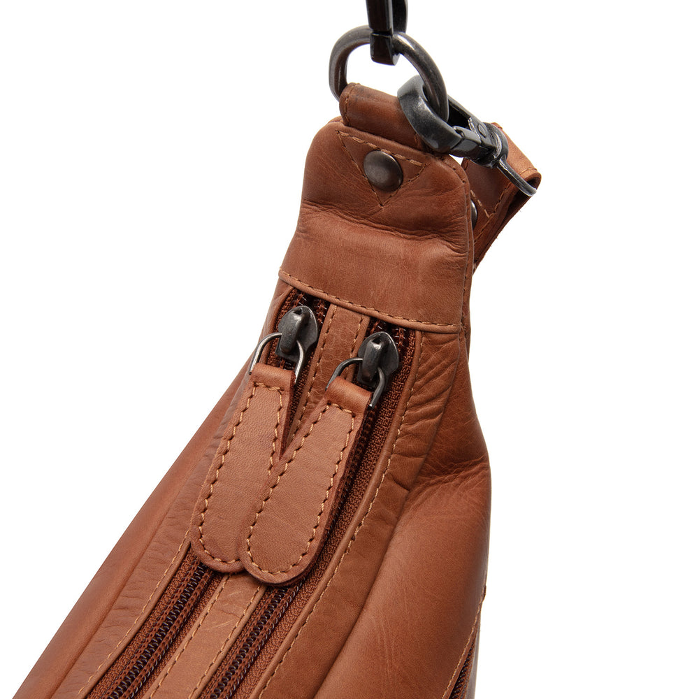 Sac Porté Épaule en Cuir Cognac Mirave