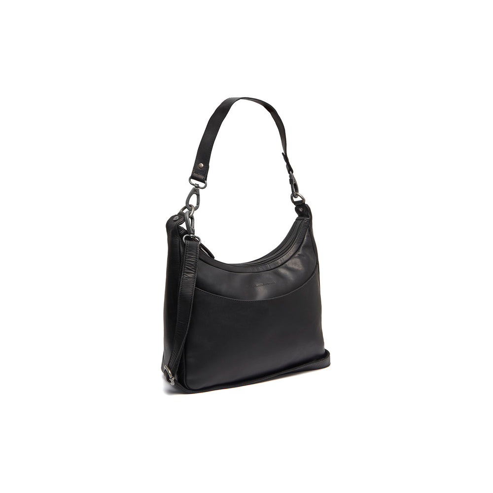 Sac Porté Épaule en Cuir Noir Olvia