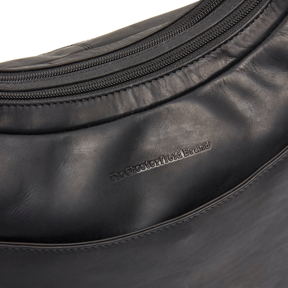 Sac Porté Épaule en Cuir Noir Olvia