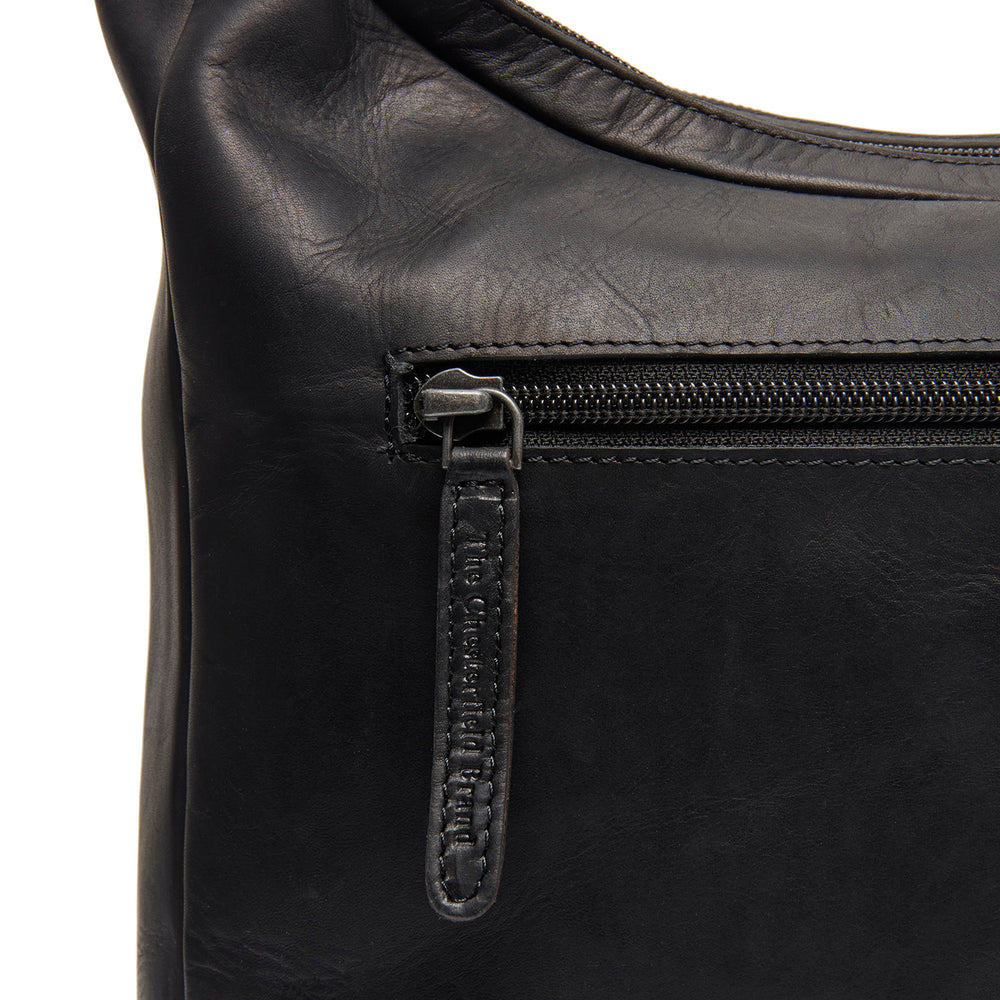 Sac Porté Épaule en Cuir Noir Olvia