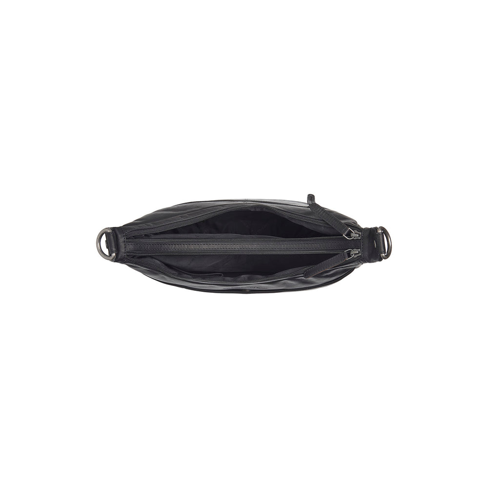 Sac Porté Épaule en Cuir Noir Olvia