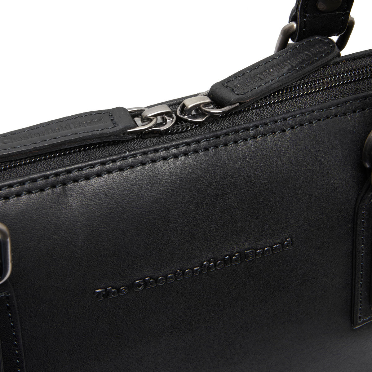 Leder Schultertasche Schwarz Viamonte