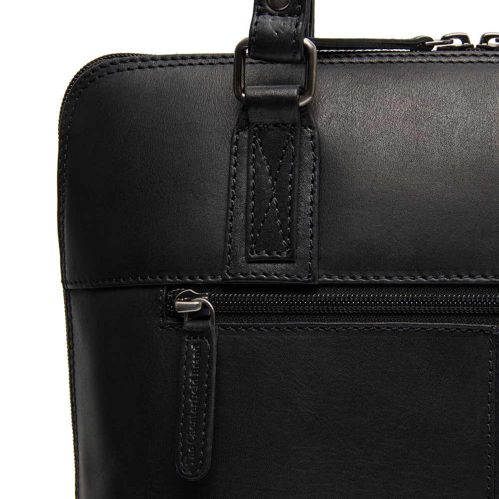 Leather Shoulder Bag Black Viamonte