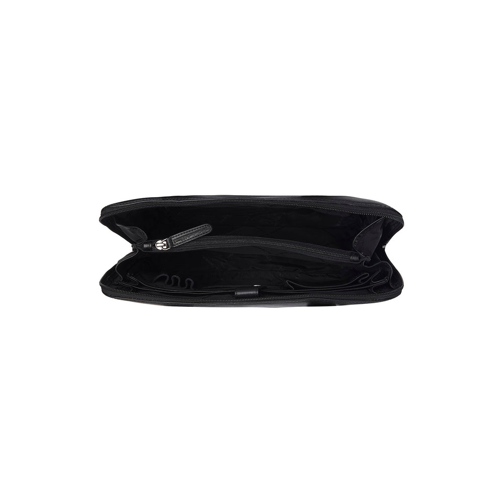 Leather Shoulder Bag Black Viamonte