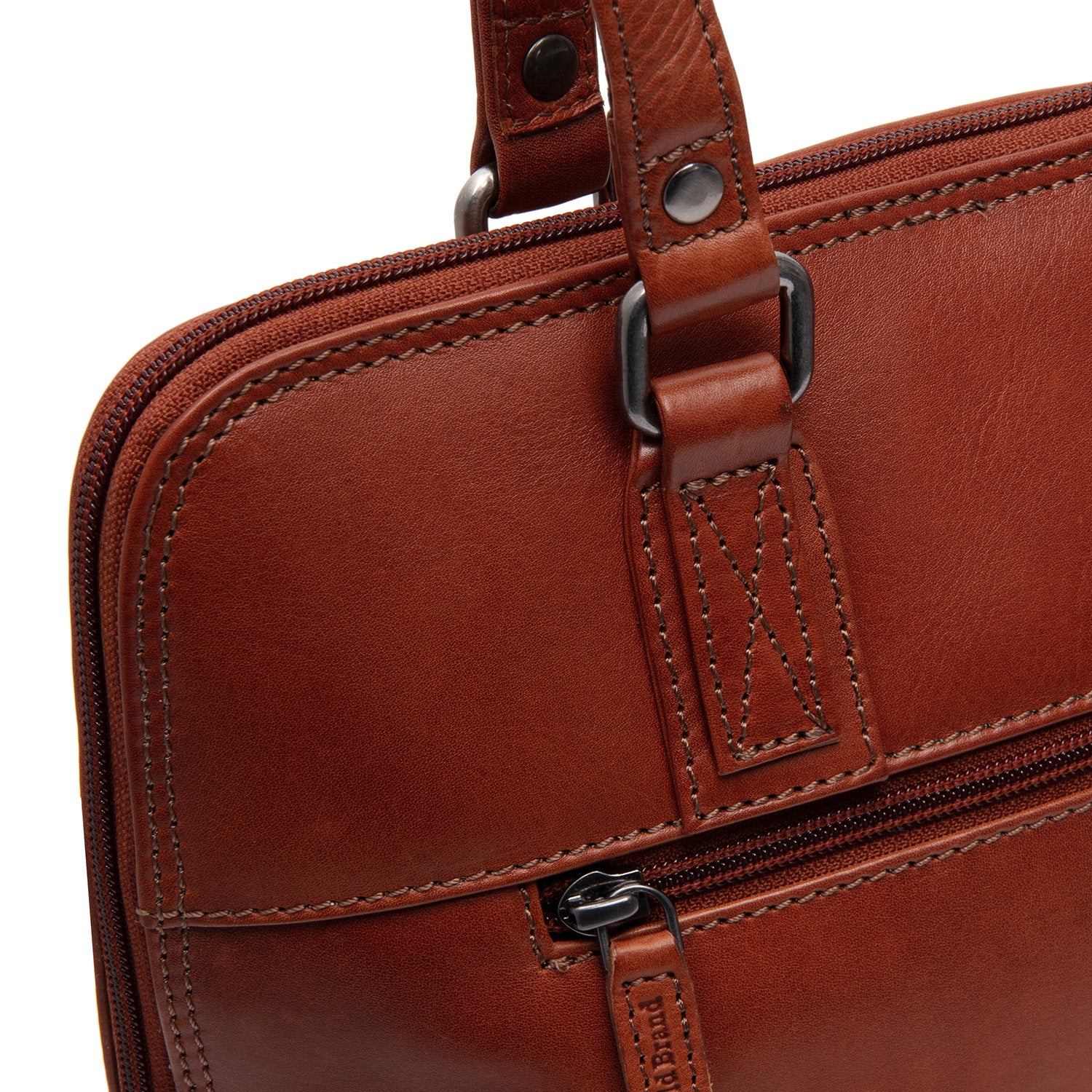 Leather Shoulder Bag Cognac Viamonte