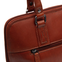 Leather Shoulder Bag Cognac Viamonte