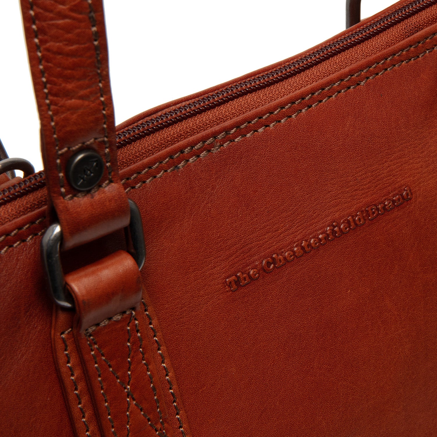 Leather Shoulder Bag Cognac Viamonte