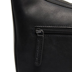 Leather Shoulder Bag Black Moneva