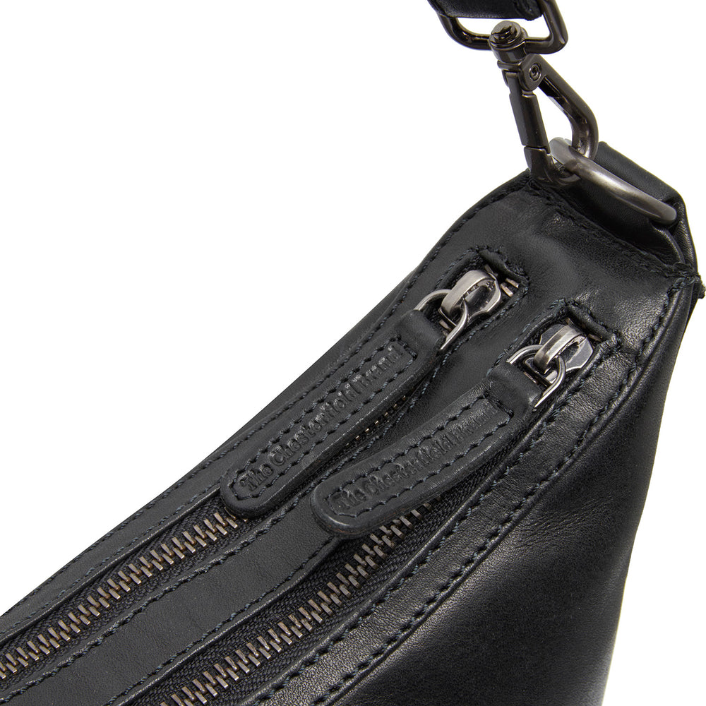 Leather Shoulder Bag Black Moneva