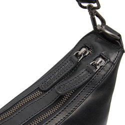 Leather Shoulder Bag Black Moneva