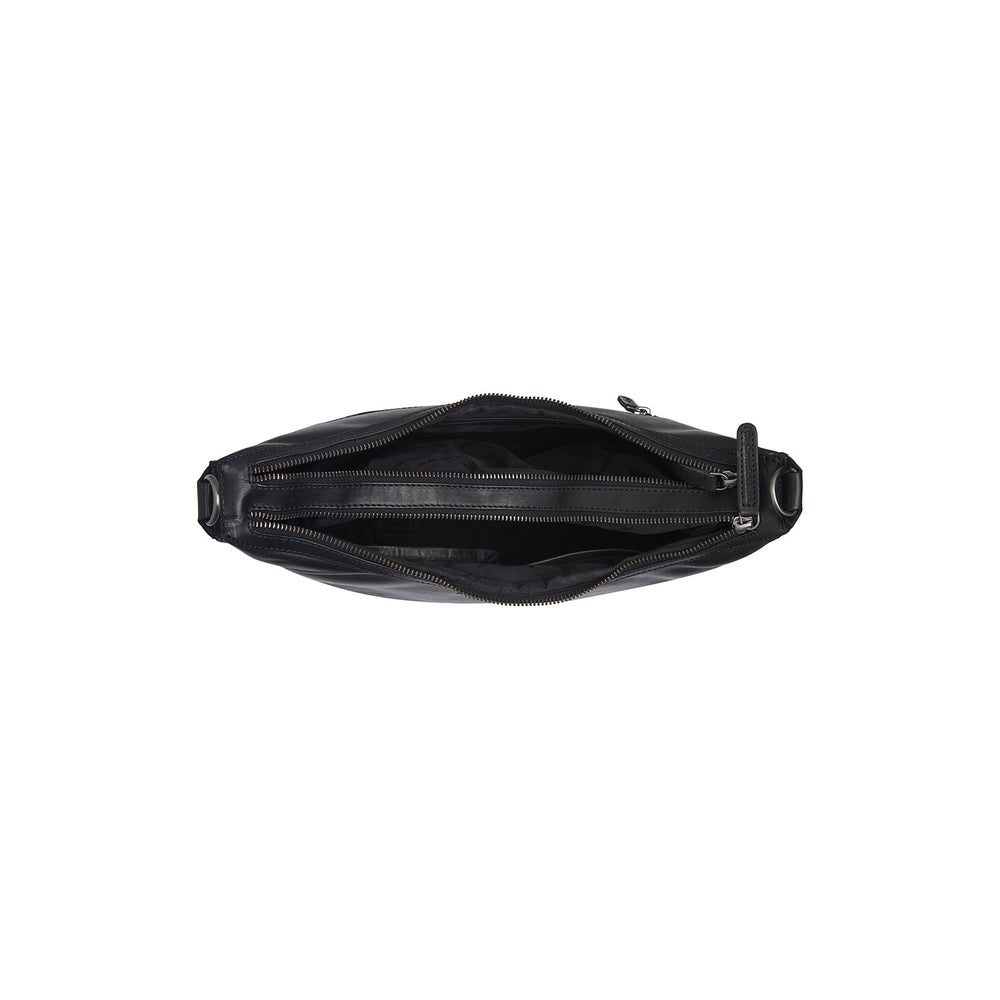 Leather Shoulder Bag Black Moneva