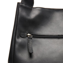 Leather Shoulder Bag Black Fioline