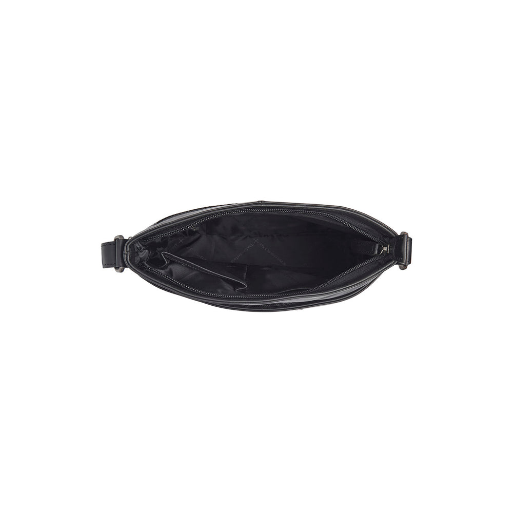 Sac Bandoulière en Cuir Noir Lunton