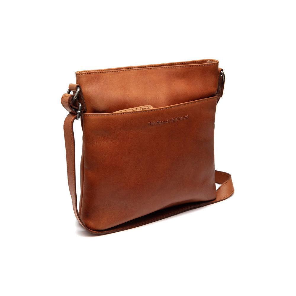 Sac Bandoulière en Cuir Cognac Lunton