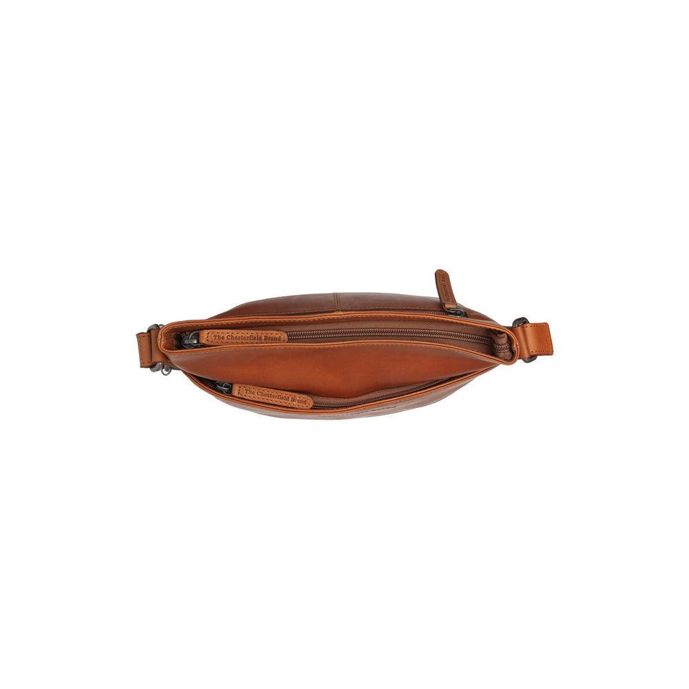 Sac Bandoulière en Cuir Cognac Lunton