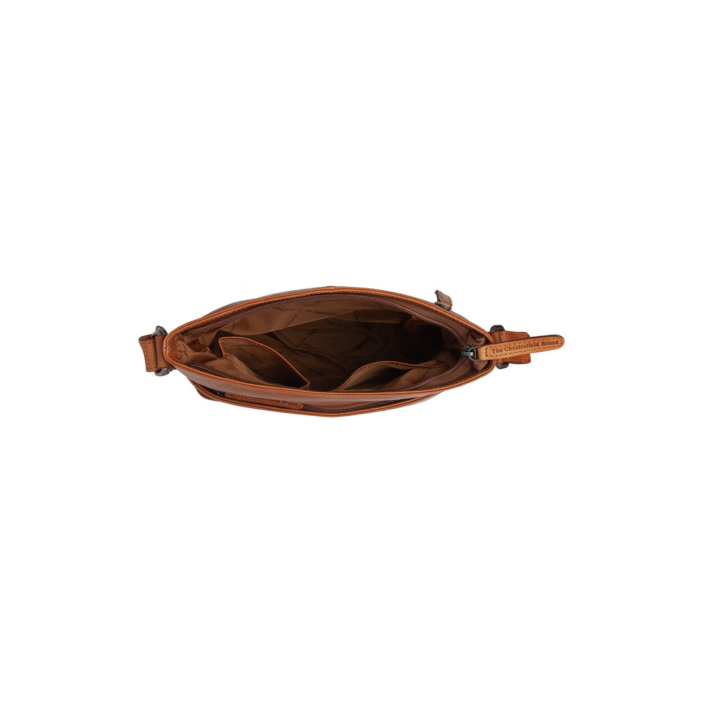 Sac Bandoulière en Cuir Cognac Lunton
